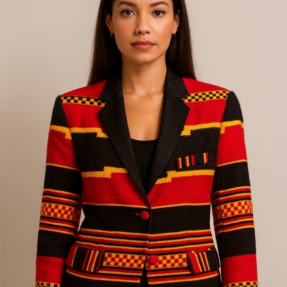 Unique Vintage Jackets & Blazers - ⭐️ Host Pick ⭐️ Vintage | Abstract Eclectic Cotton Colorful Blazer